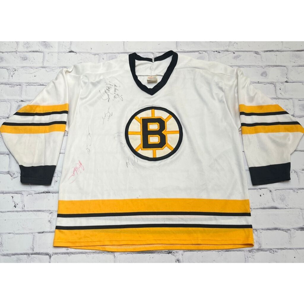 Boston Bruins Jersey Men's XL White Vintage CCM NHL Hockey